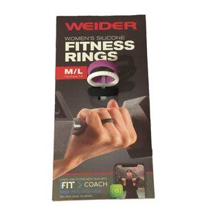 Weider Women's Silicone Fitness Rings Set of 3 Purple Textured White Black M/L